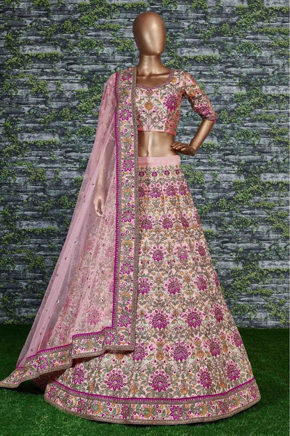 Pink Taffeta Silk Lehenga Choli NCLC10110267