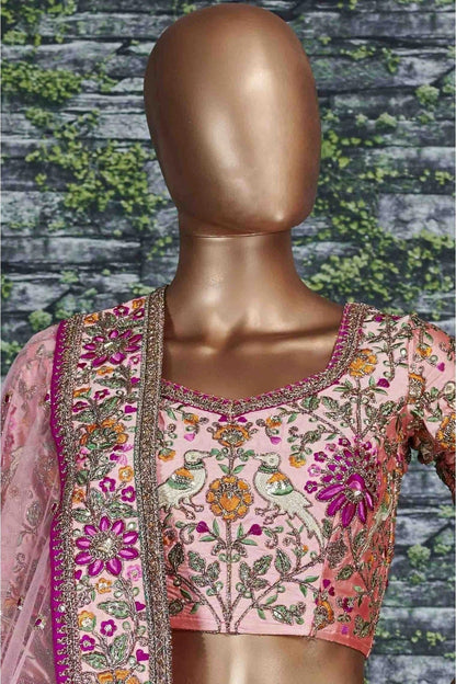 Pink Taffeta Silk Lehenga Choli NCLC10110267