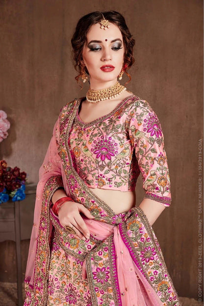 Pink Taffeta Silk Lehenga Choli NCLC10110329