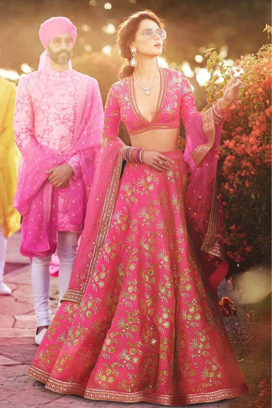 Pink Thai Silk Lehenga Choli NCLC10110294