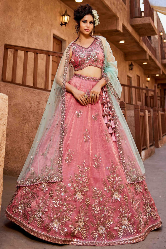 Pink Tissue Lehenga Choli NCLC11110773