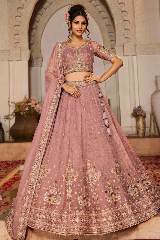 Pink Tissue Lehenga Choli NCLC11110788