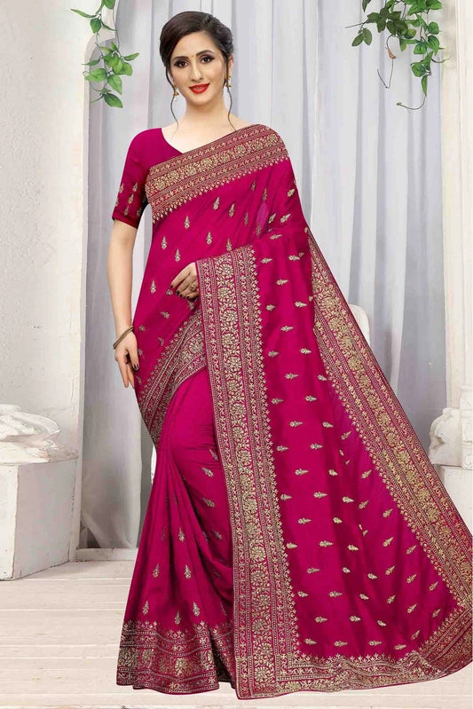 Pink Vichitra Silk Designer Saree NCSD10910512