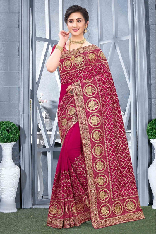 Pink Vichitra Silk Designer Saree NCSD10910566
