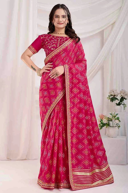 Pink Vichitra Silk Designer Saree NCSD11110949