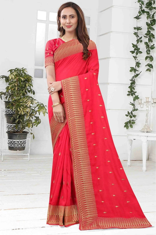 Pink Vichitra Silk Designer Saree NCSD11210554