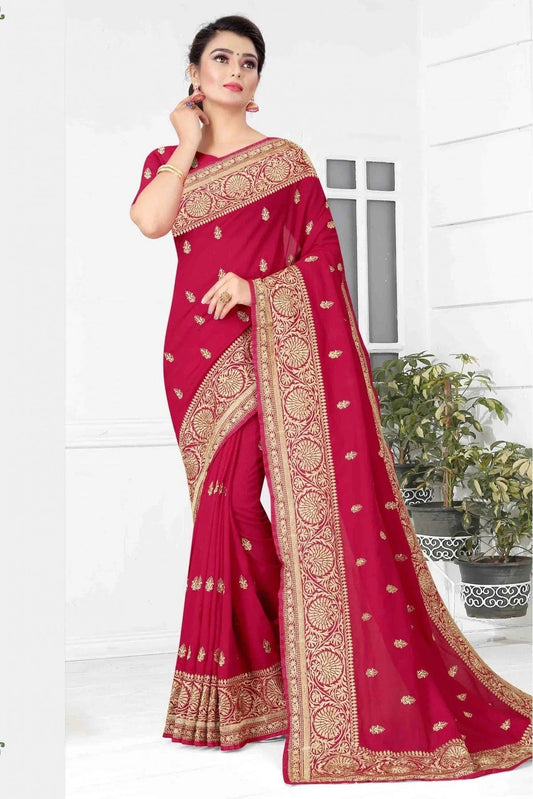 Pink Vichitra Silk Designer Saree NCSD11210753