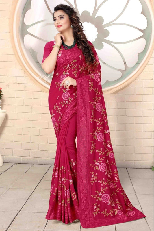 Pink Vichitra Silk Designer Saree NCSD11210765