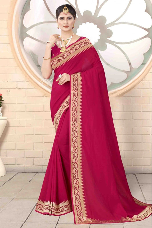 Pink Vichitra Silk Designer Saree NCSD11210773