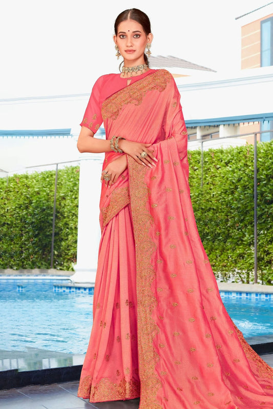 Pink Vichitra Silk Saree NCSD10910380