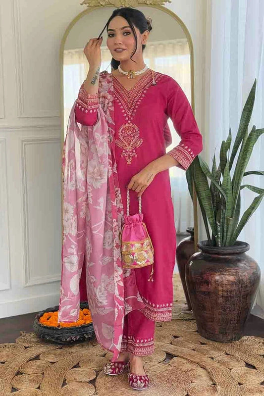 Pink Viscose Rayon Stitched Suit NCSS11110671