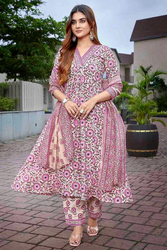 Pink Viscose Stitched Suit NCSS11110646