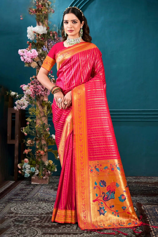 Pink Woven Paithani Silk Saree NCSD11010501