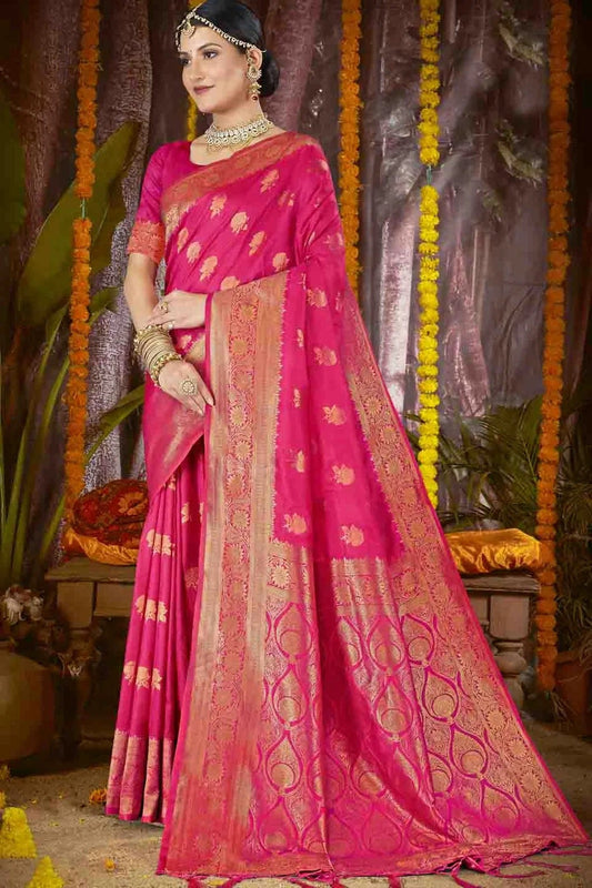 Pink Woven Silk Traditional Saree NCSD11010138