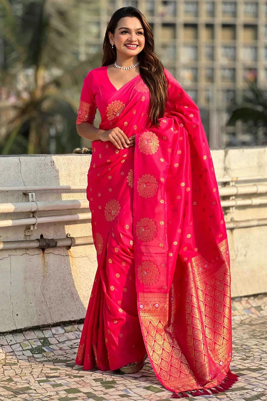 Pink Zari Moonga Silk Traditional Sarees  NCSD11110633