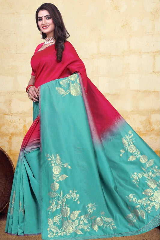 Pink and Green Banarasi Art Silk Traditional Saree NCSD11210783