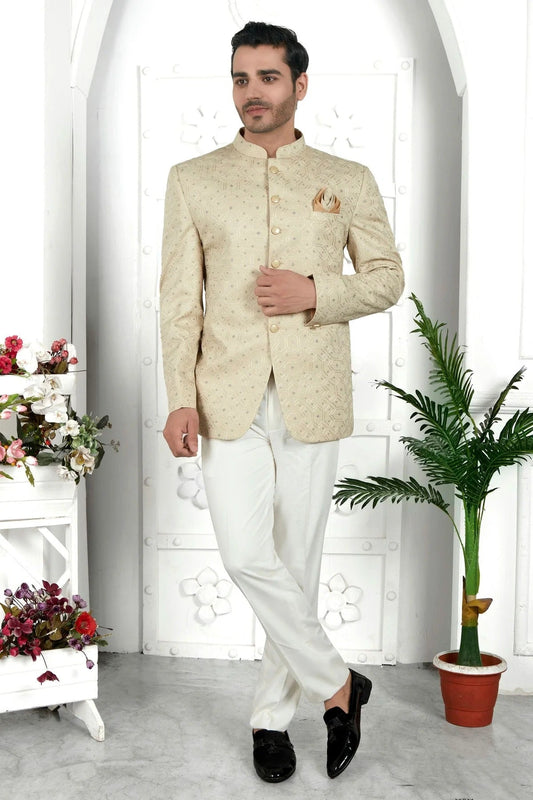 Pista Green Art Silk Jodhpuri Jacket  NCJP12310266