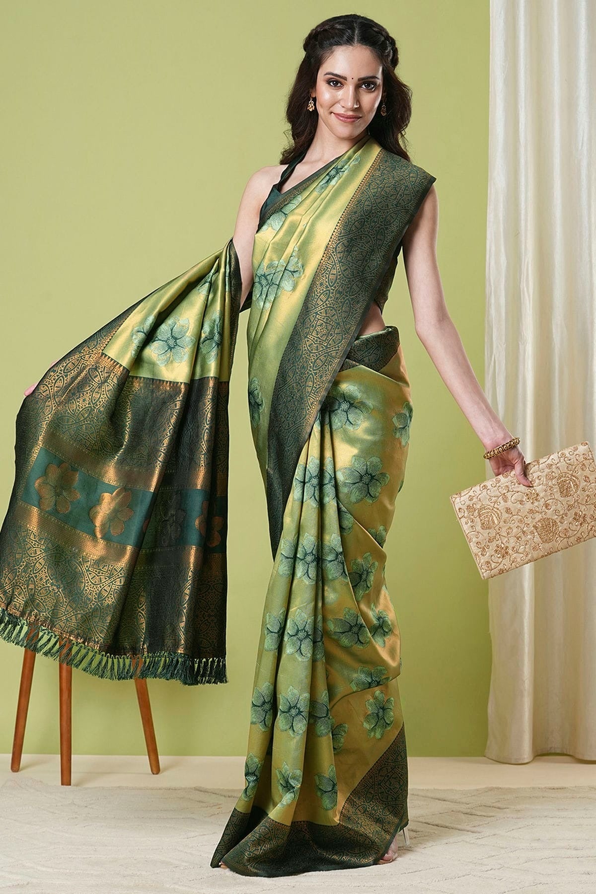 Pista Green Banarasi Silk Traditional Saree NCSD11111154