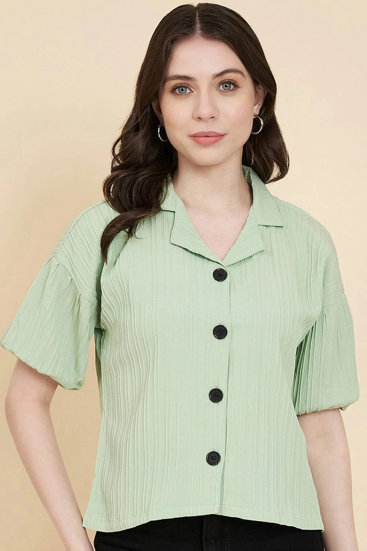 Pista Green Boxy Readymade Top  NCTP11112286