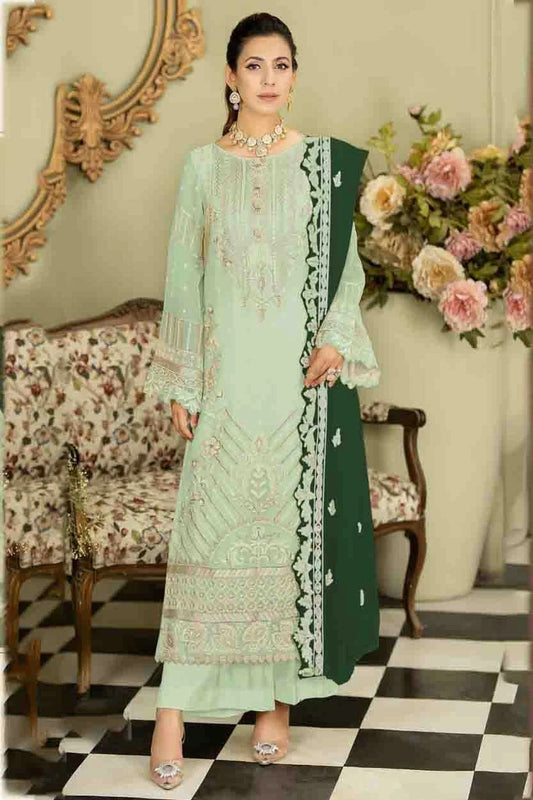 Pista Green Faux Georgette Pakistani Suit NCSM11410149