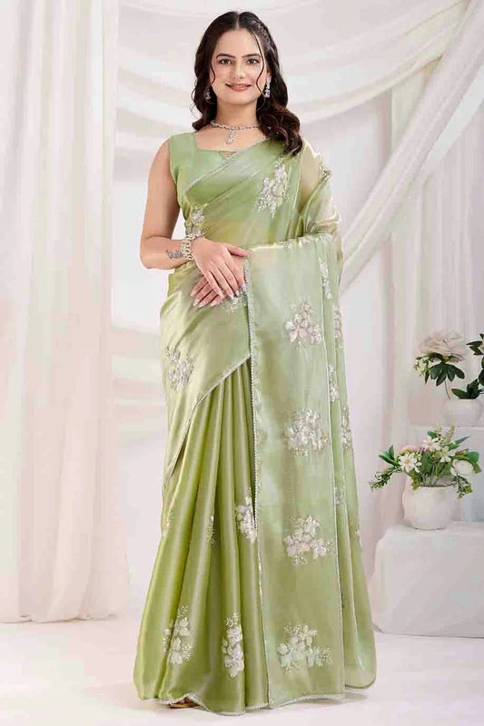 Pista Green Jimmi Choo Designer Saree NCSD11110971