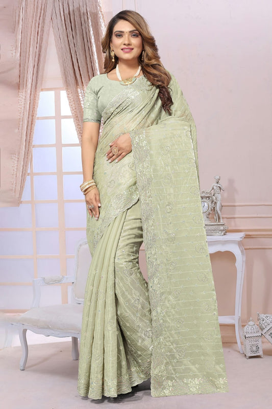 Pista Green Organza Saree NCSD10910254