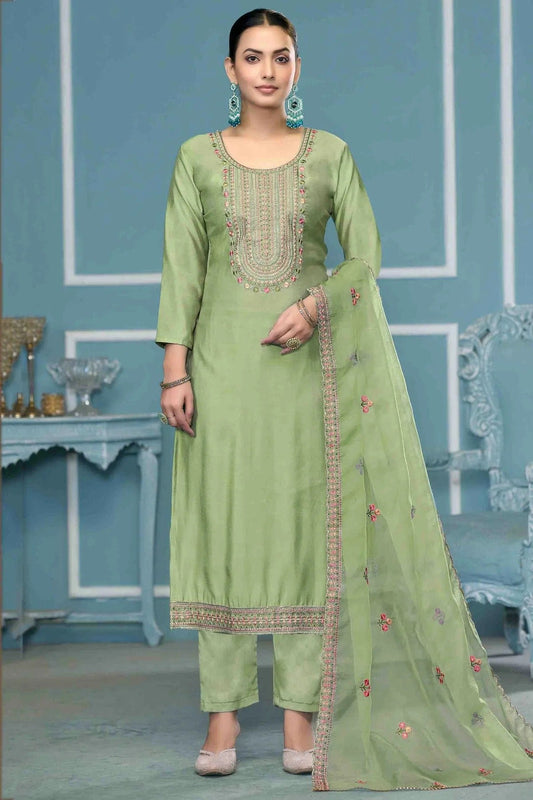 Pista Green Roman Cotton Pant Style Suit NCSM11110708