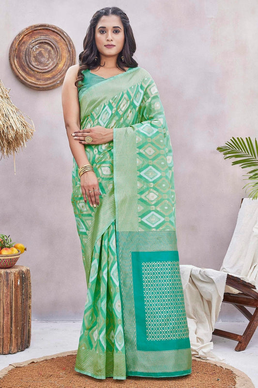 Pista Green Silk Blend Traditional Saree NCSD11111856