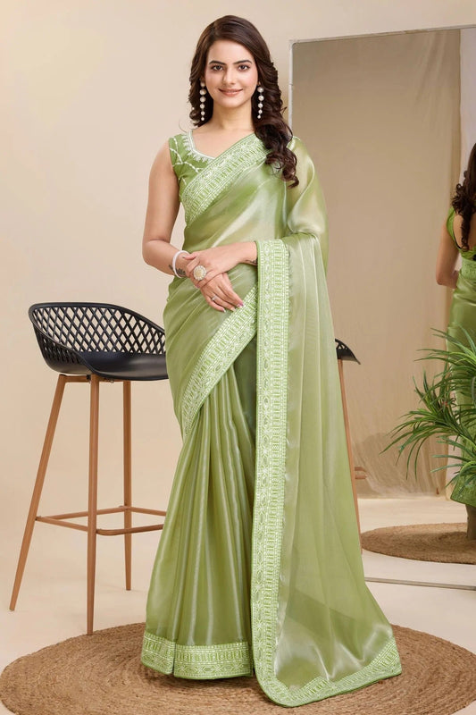 Pista Green Silk Saree NCSD11112496