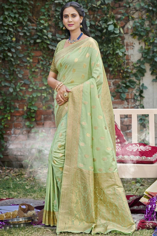 Pista Green Woven Silk Traditional Saree NCSD11010173