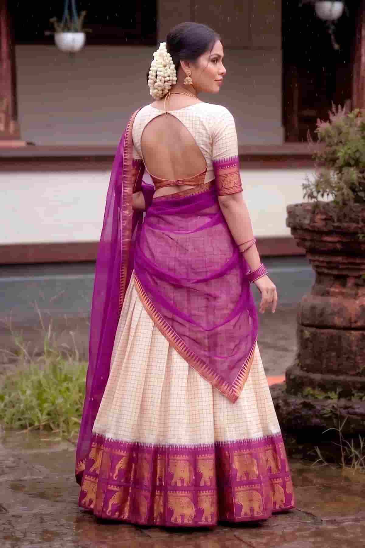 Poly Cotton Zari Woven Work Stitched Lehenga Choli In Wine Colour NCLD1300020