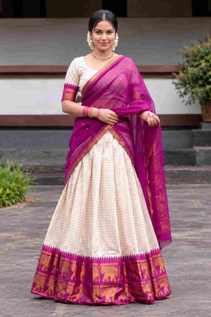 Poly Cotton Zari Woven Work Stitched Lehenga Choli In Wine Colour NCLD1300020