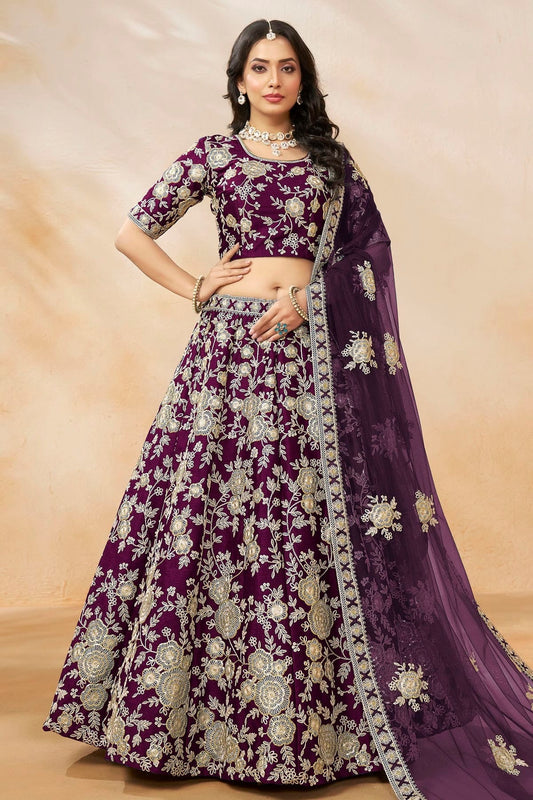 Purple Art Silk Lehenga Choli NCLC1051017010169