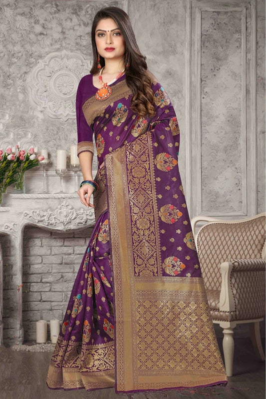 Purple Banarasi Art Silk Traditional Saree NCSD11210757