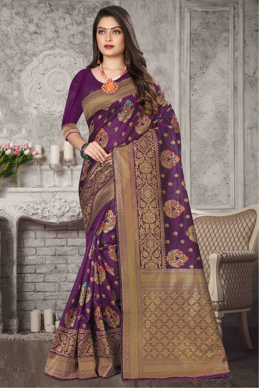 Purple Banarasi Art Silk Traditional Saree NCSD11210757