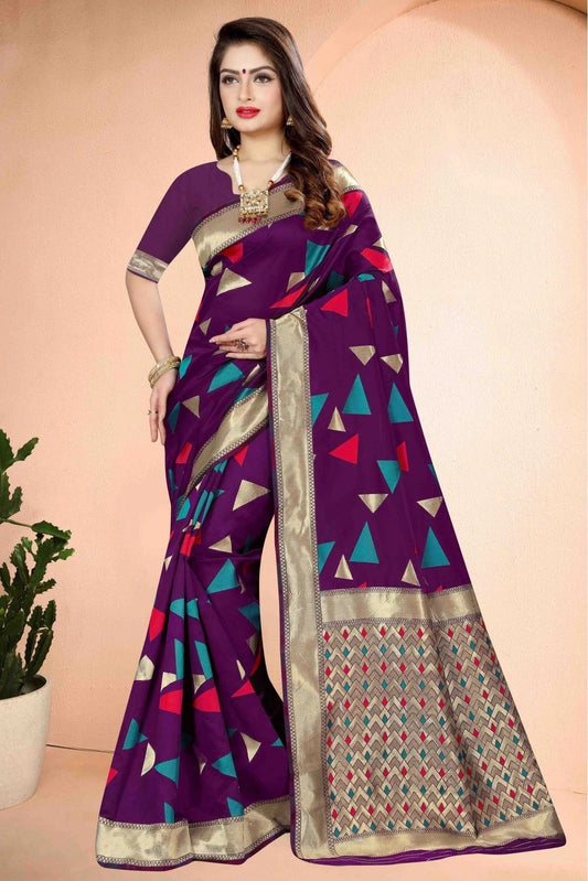 Purple Banarasi Art Silk Traditional Saree NCSD11210780