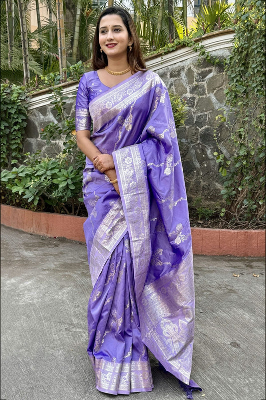 Purple Banarasi Silk Traditional Saree NCSD11111634