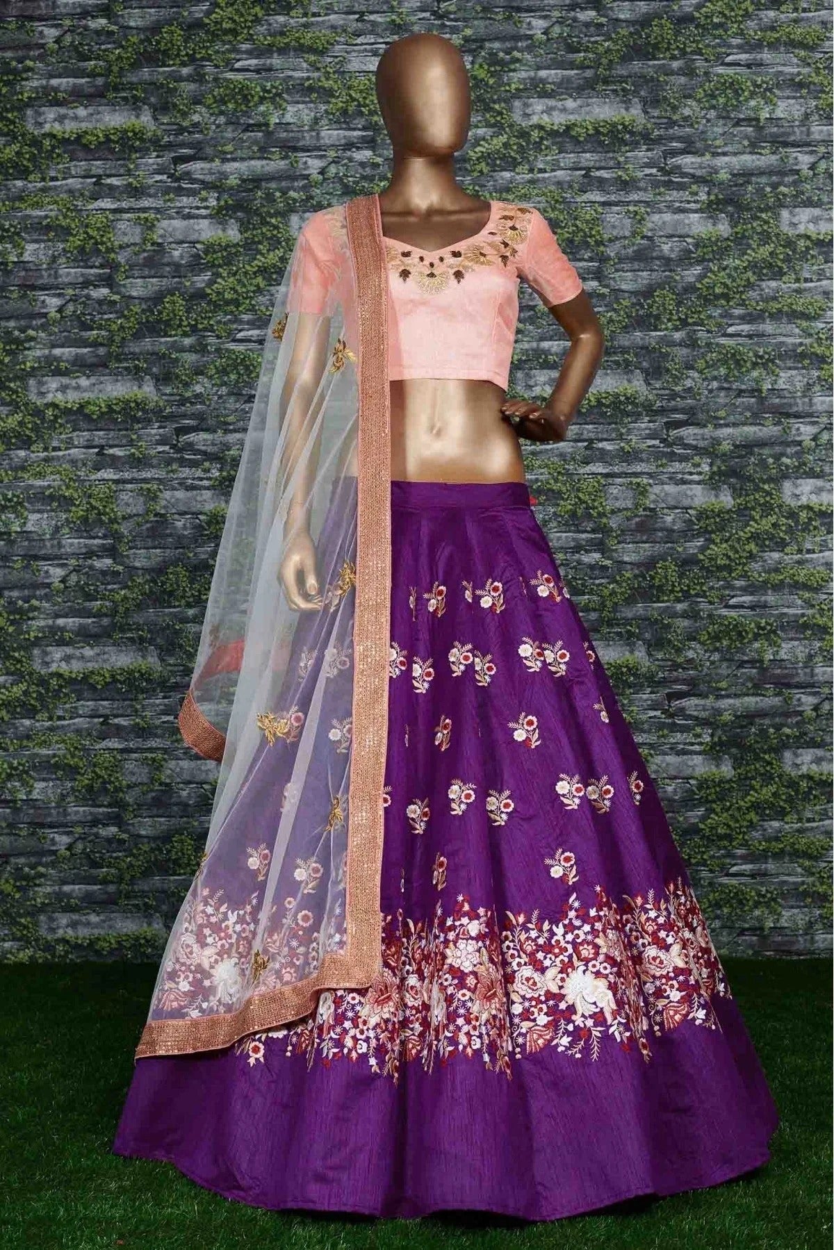 Purple Banglori Silk Lehenga Choli NCLC10110250