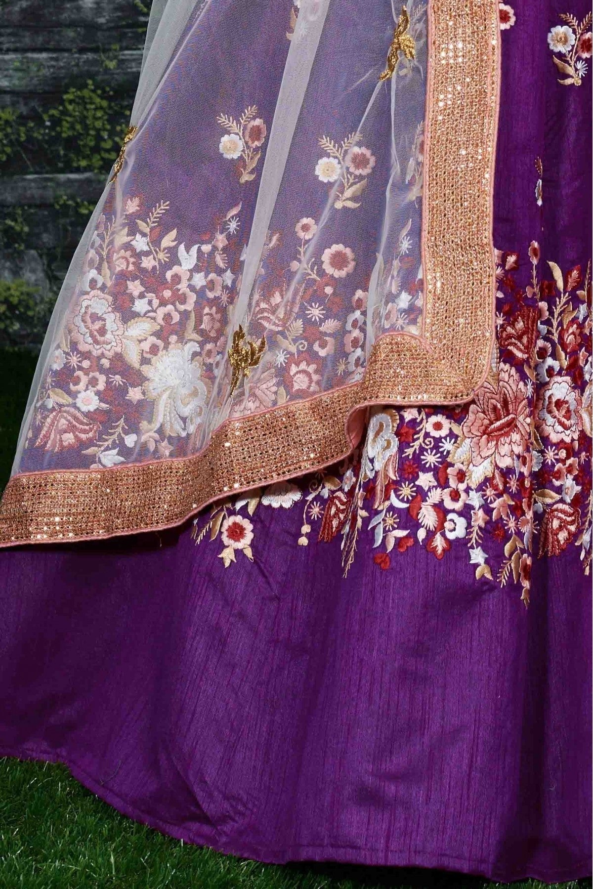 Purple Banglori Silk Lehenga Choli NCLC10110250