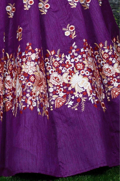 Purple Banglori Silk Lehenga Choli NCLC10110250