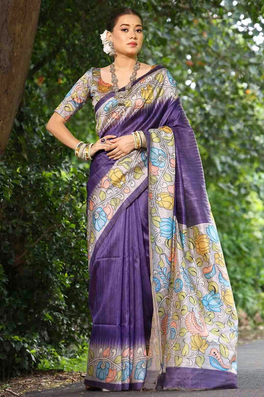 Purple Cotton Silk Traditional Saree NCSD12610108