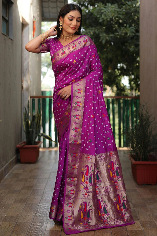 Purple Dola Silk Paithani Saree NCSD11112220