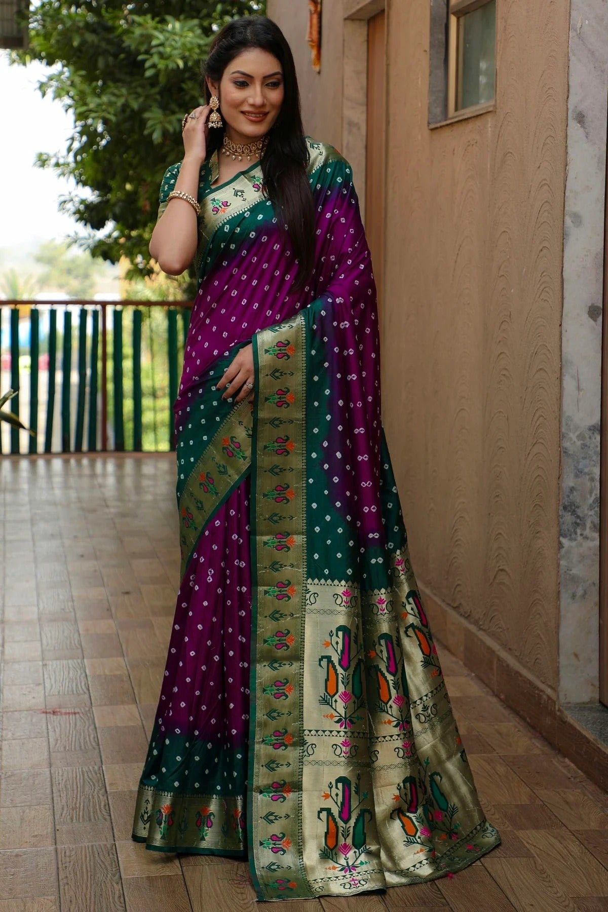 Purple Dola Silk Paithani Saree NCSD11112231