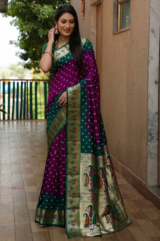 Purple Dola Silk Paithani Saree NCSD11112231