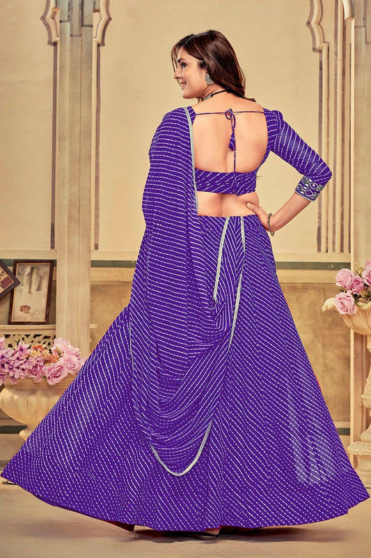 Purple Embroidery Georgette Navratri Lehenga  NCLD11710182