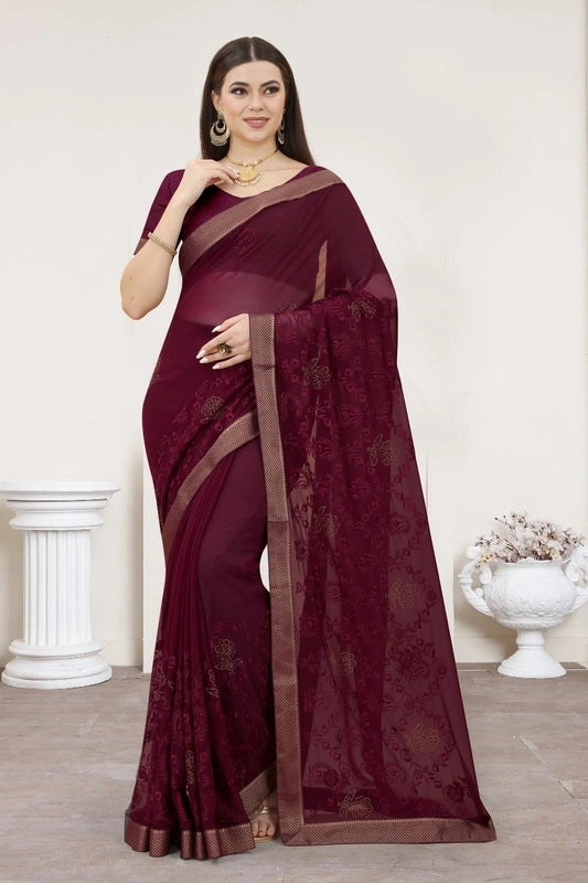 Purple Georgette Designer Saree NCLC11210487