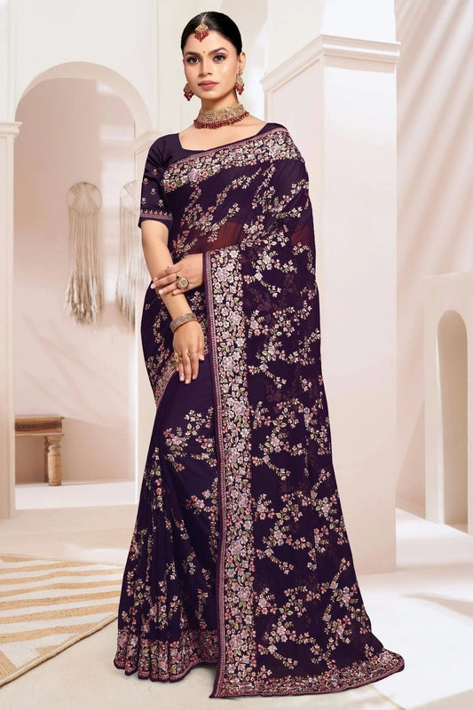 Purple Georgette Designer Saree NCSD10910168