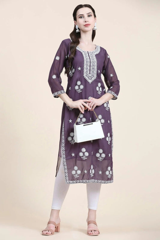 Purple Georgette Kurti NCKR11112046