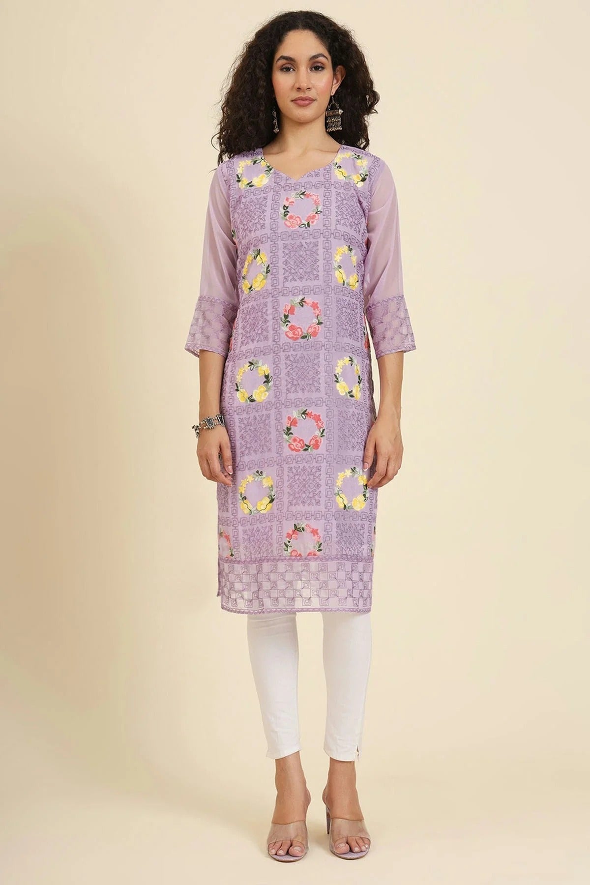 Purple Georgette Kurti NCKR11112069