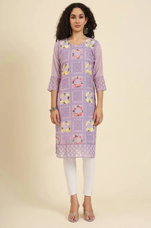Purple Georgette Kurti NCKR11112069